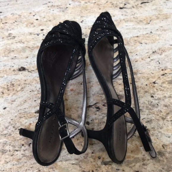 Black strap evening shoes worn once - Picture 3 of 4